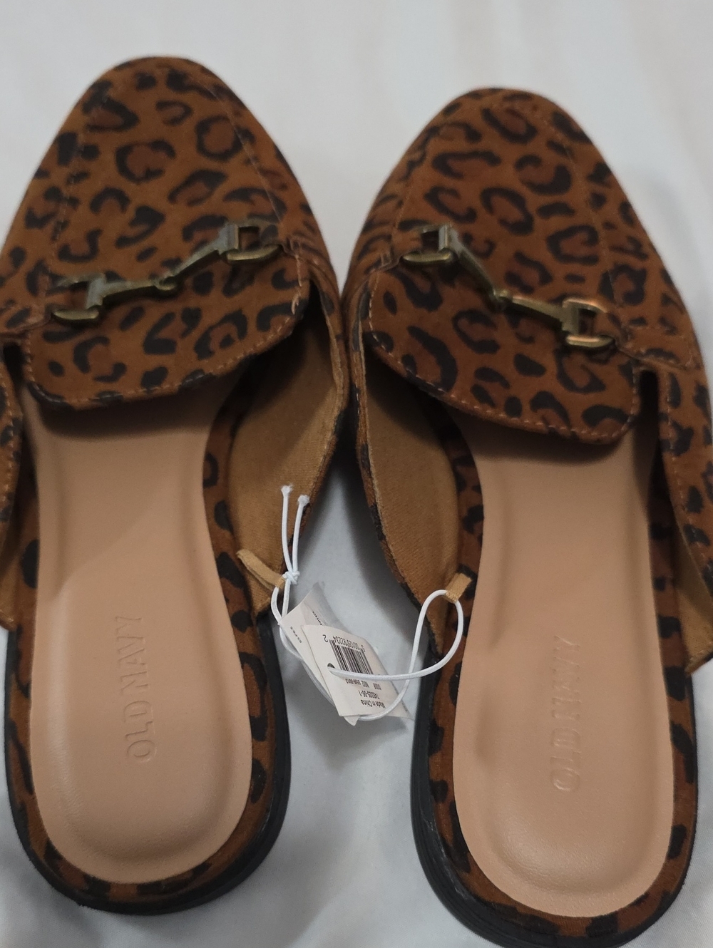 Leopard Print Brown Slip-On Mule Loafers - Picture 2 of 5